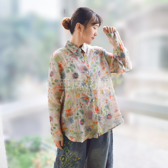 LIBERTY. リバティ シャツ レディース 長袖 リバティプリント