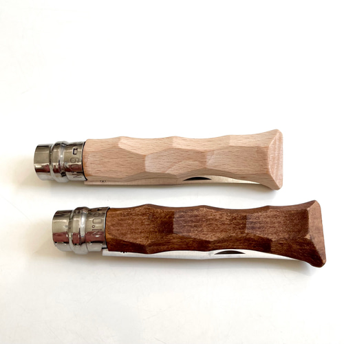 OPINEL - ΣN+F/9(エヌエフナイン)オピネルNo.10交換済みグリップ 名栗加工 オピネル ナイフ No.9 カスタムグリップ ステンレス
