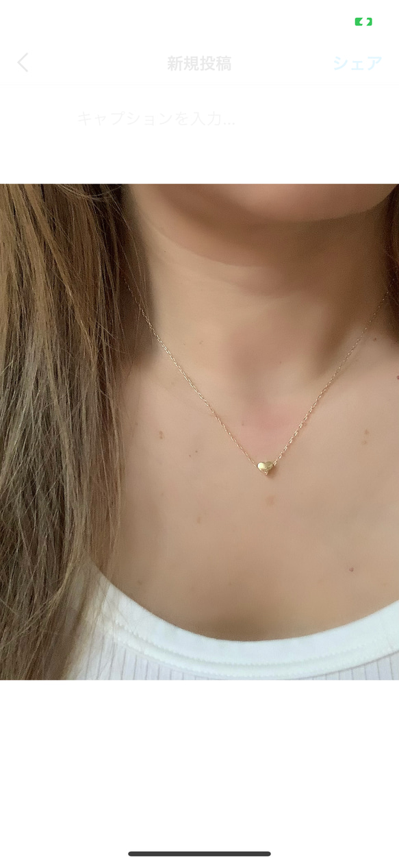 14kgf Gold Heart necklace 3枚目の画像