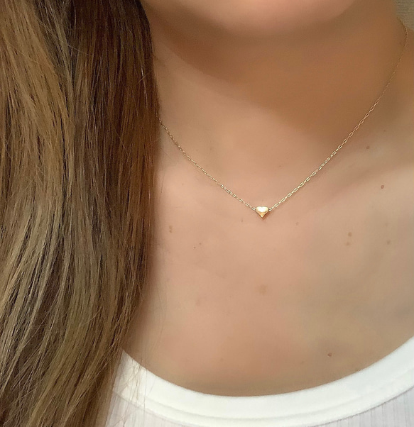 14kgf Gold Heart necklace 2枚目の画像