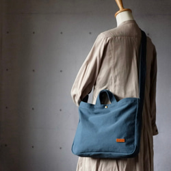 柔らか帆布の3wayショルダートート◇倉敷産バイオウォッシュ帆布 5枚目の画像