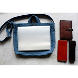 柔らか帆布の3wayショルダートート◇倉敷産バイオウォッシュ帆布 4枚目の画像