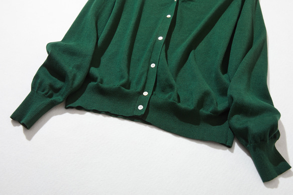 一款讓您引以為傲的產品！全年使用！ 100%純棉長袖V領開襟針織系列墨綠220902-09 第3張的照片