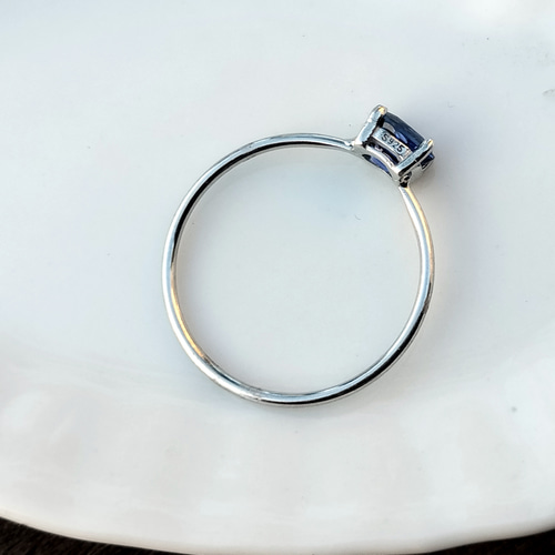 agete シルバーリング 11号 サファイア SILVER 美品 agete 路面店限定