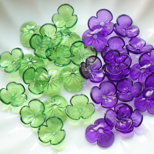 20個☆クリアフラワー 貼付けパーツ ハンドメイド材料 アクリルパーツ 