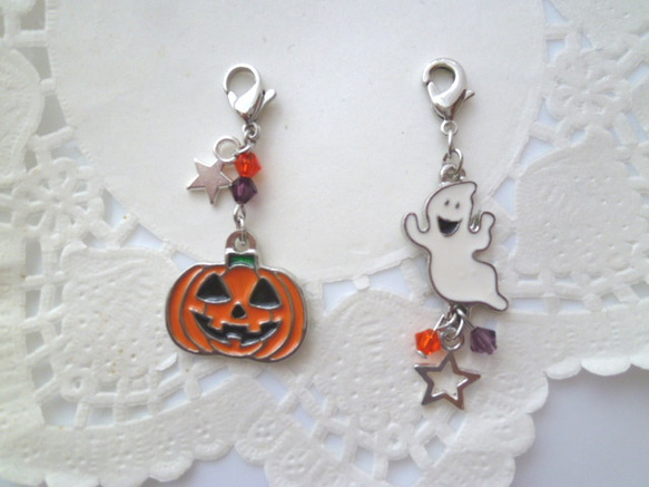 かぼちゃとお化けのハロウィンマスクチャーム(おばけのみ) 3枚目の画像