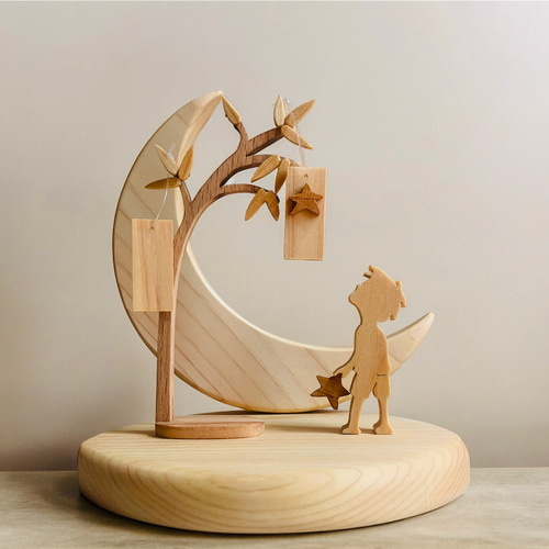 木製クリスマスツリー型飾り 動物・サンタモチーフ 木製クリスマス