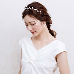 RO32 ウェディング ヘッドドレス　カチューシャ ブライダル ヘアアクセサリー 結婚式 前撮り 卒業式 6枚目の画像