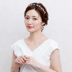 RO32 ウェディング ヘッドドレス　カチューシャ ブライダル ヘアアクセサリー 結婚式 前撮り 卒業式 5枚目の画像