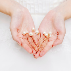 MA125 【ゼクシィ掲載】  ヘアピン ウェディング　ブライダル　ゴールド　花嫁　ヘッドアクセサリー　結婚式 10枚目の画像