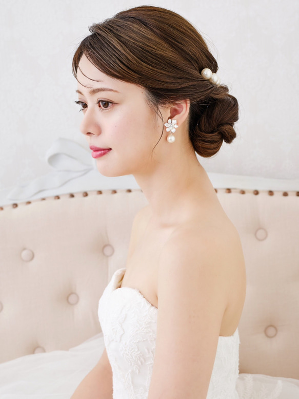 MA125 【ゼクシィ掲載】  ヘアピン ウェディング　ブライダル　ゴールド　花嫁　ヘッドアクセサリー　結婚式 2枚目の画像