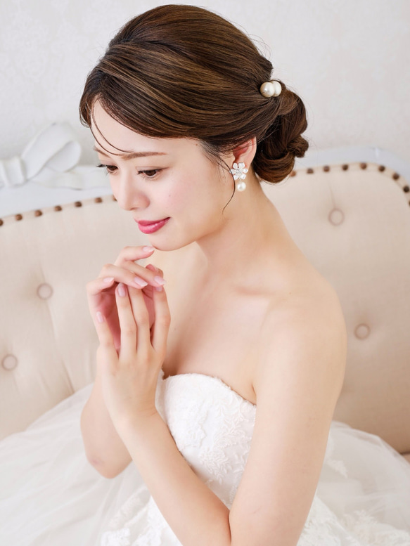 MA125 【ゼクシィ掲載】  ヘアピン ウェディング　ブライダル　ゴールド　花嫁　ヘッドアクセサリー　結婚式 5枚目の画像
