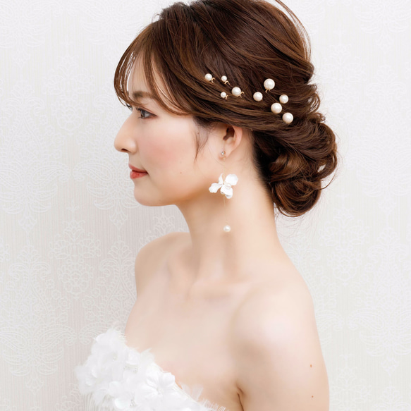 MA125 【ゼクシィ掲載】  ヘアピン ウェディング　ブライダル　ゴールド　花嫁　ヘッドアクセサリー　結婚式 9枚目の画像