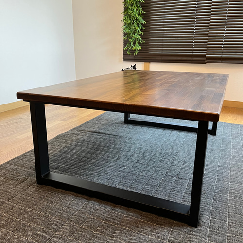 【サイズ1200×700】【格安☆20000円】天然無垢材アイアン脚ローテーブル サイズ1200×700】【格安☆20000円】天然無垢材アイアン脚ロー