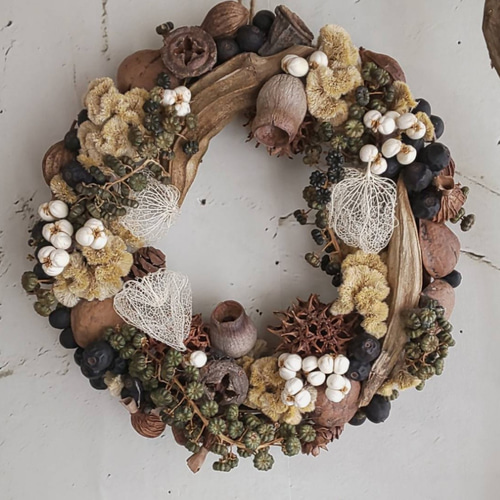 専用＊winter＊コットン＆ホオズキ ドライフラワーリース 専用＊winter＊コットン＆ホオズキ ドライフラワーリース