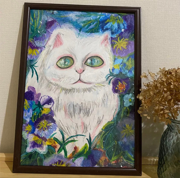 手描き絵画】猫(油彩) 手描き絵画】猫(油彩) 売れ筋新商品 油絵風