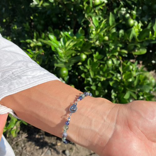 メンズ】乙女座天然石お守りブレスレット 健康 サファイア 3月 9月