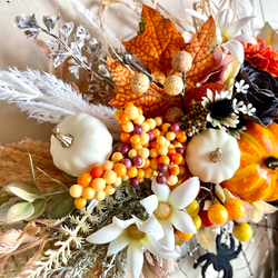 No.wreath-15466/ハロウィンリース22-(3) クモの巣42x45cm/アーティフィシャルフラワー造花 12枚目の画像