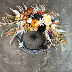 No.wreath-15466/ハロウィンリース22-(3) クモの巣42x45cm/アーティフィシャルフラワー造花 15枚目の画像