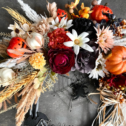 No.wreath-15468/ハロウィンリース22-(5) クモの巣42x45cm/アーティ