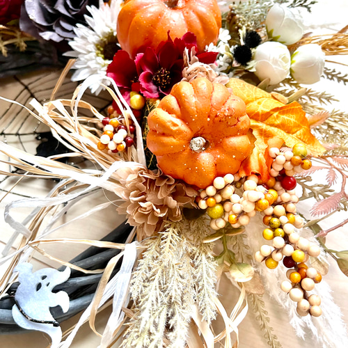 No.wreath-15468/ハロウィンリース22-(5) クモの巣42x45cm