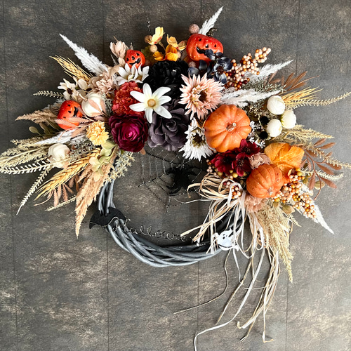 No.wreath-15468/ハロウィンリース22-(5) クモの巣42x45cm/アーティ