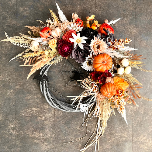 No.wreath-15468/ハロウィンリース22-(5) クモの巣42x45cm/アーティ