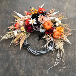 No.wreath-15468/ハロウィンリース22-(5) クモの巣42x45cm/アーティフィシャルフラワー造花 1枚目の画像