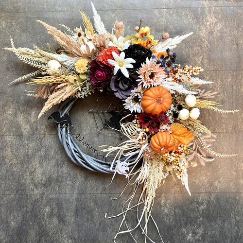 No.wreath-15468/ハロウィンリース22-(5) クモの巣42x45cm