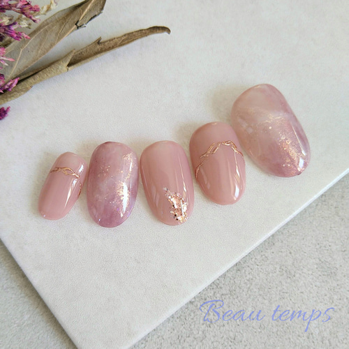 ふんわりニュアンスネイルピンク♡ネイルチップ158 ネイルチップ（つけ