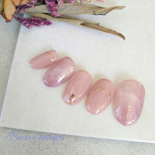 ふんわりニュアンスネイルピンク♡ネイルチップ158 ネイルチップ（つけ