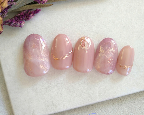 ふんわりニュアンスネイルピンク♡ネイルチップ158 ネイルチップ