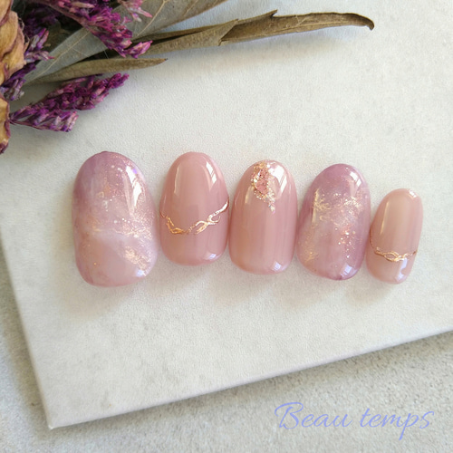 ふんわりニュアンスネイルピンク♡ネイルチップ158 ネイルチップ（つけ