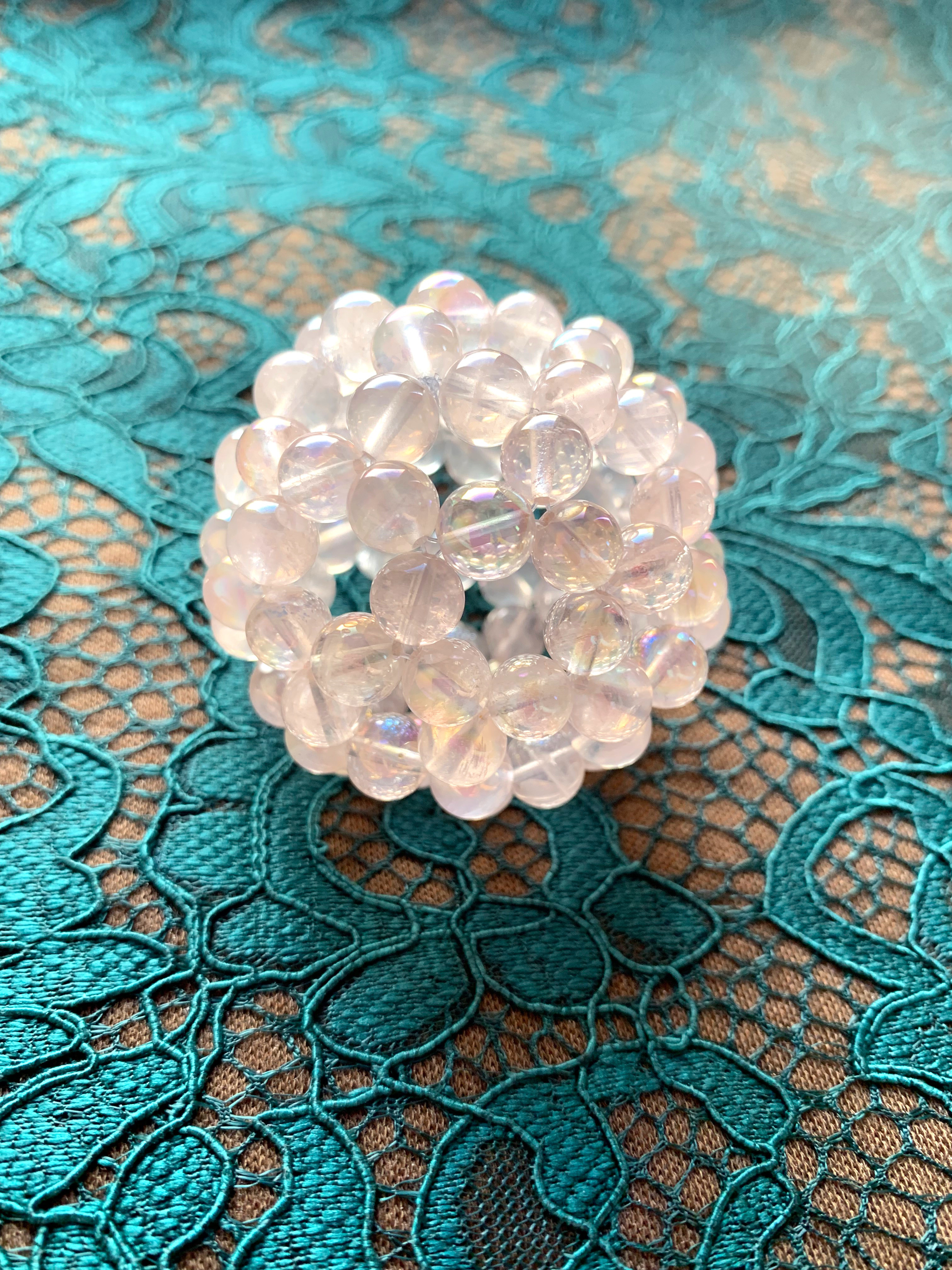 フラーレン　ローズオーラクォーツ直径5.5cm寺澤貴子さんショップの天然石！