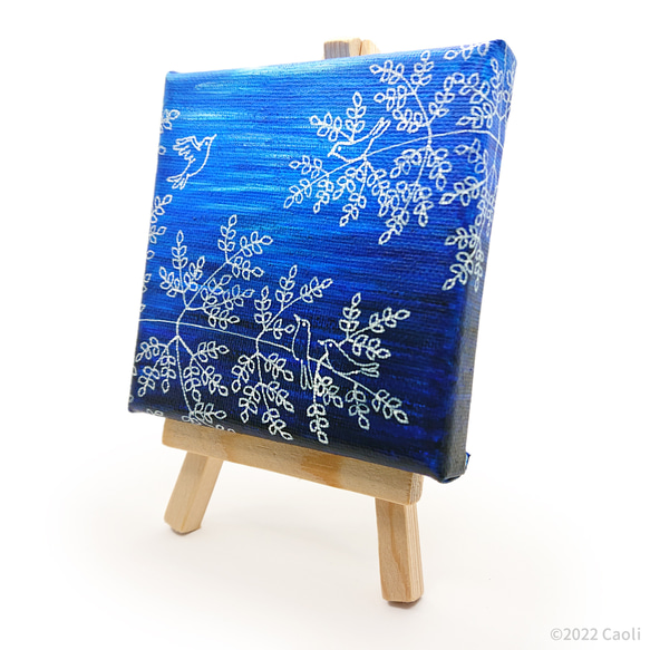 新作】ミニキャンバス画 10cm正方形-08 原画1点もの 絵画 Caoli