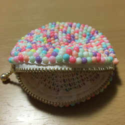 キラキラかわいいビーズのがま口 グリーン がま口 ルミワールド 通販