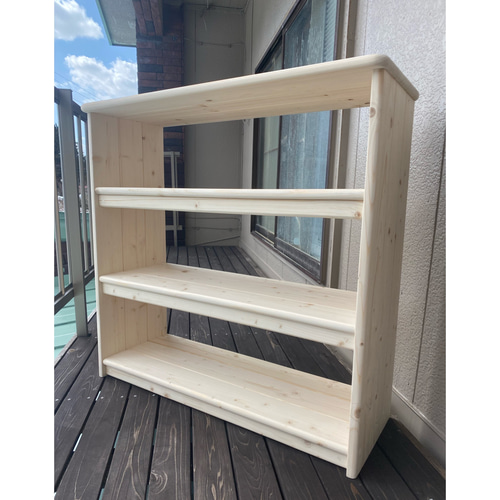 通常サイズ　無塗装　ワイドＡタイプ　絵本棚 通常サイズ 無塗装 ワイドAGセット 絵本棚 おもちゃ棚 本棚・絵本棚