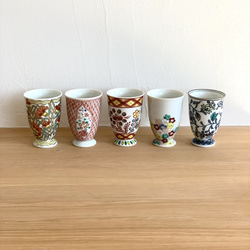 【京焼・清水焼】京都　水野春陽窯　上絵　グラス（撫子、花鳥、花、桜、唐草）＜各種限定1P＞ 2枚目の画像