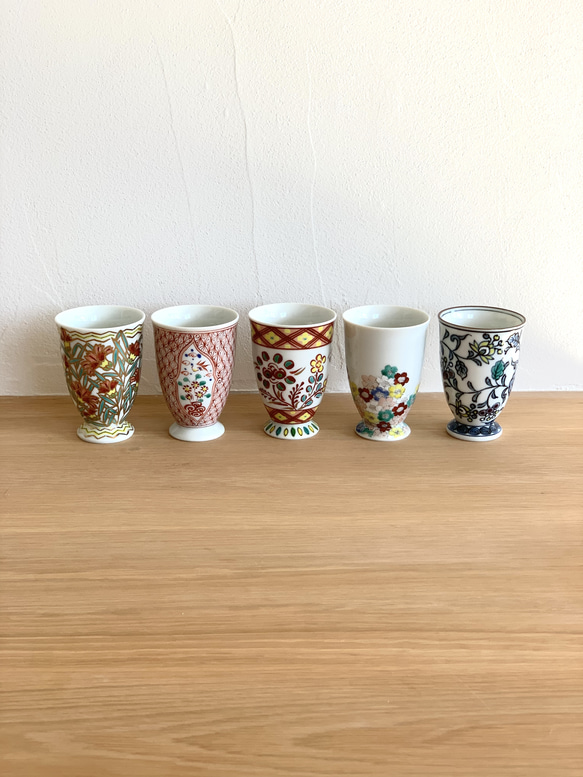 【京焼・清水焼】京都　水野春陽窯　上絵　グラス（撫子、花鳥、花、桜、唐草）＜各種限定1P＞ 2枚目の画像