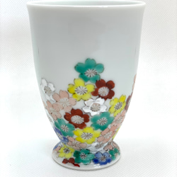 【京焼・清水焼】京都　水野春陽窯　上絵　グラス（撫子、花鳥、花、桜、唐草）＜各種限定1P＞ 12枚目の画像