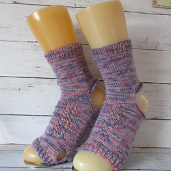 手編みヨガ＋tongソックス（かかと無）My Hand -Dyed Socksyarns #3 2枚目の画像