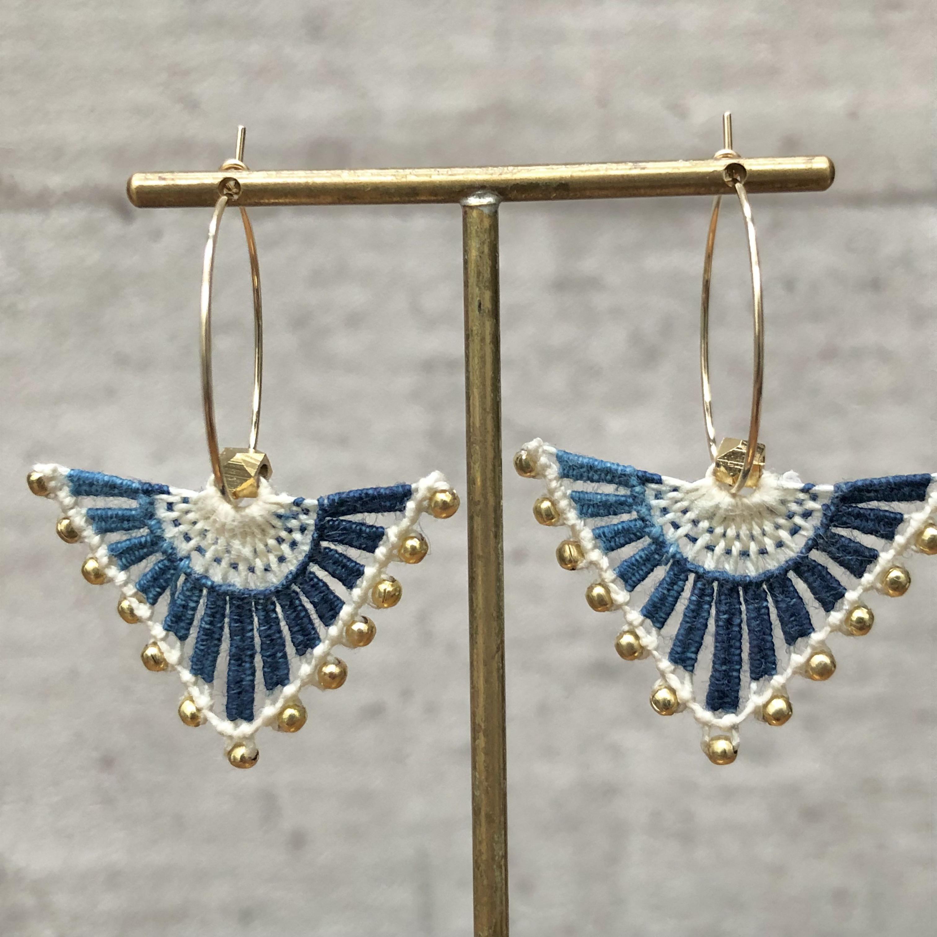 【受注制作】aizome since 2018 fragment ニャンドゥティ 14kgfフープピアス