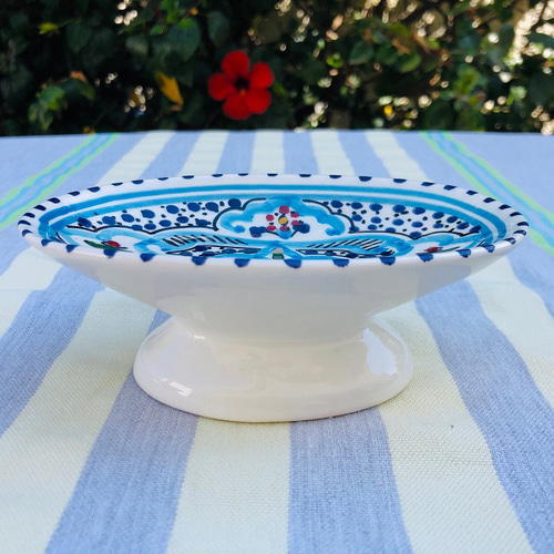 ソープディッシュ 手描き陶器 ブルーの渦がかわいい 22 その他