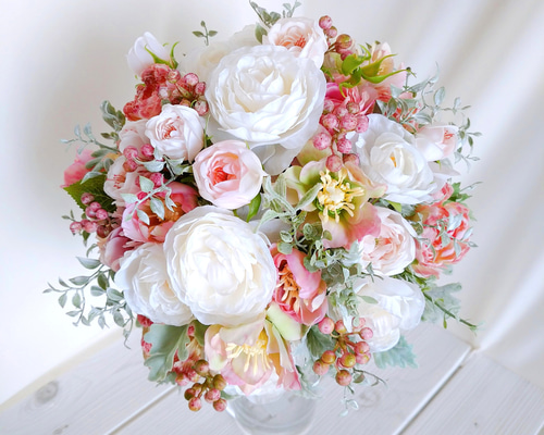 ウェディングブーケ（ブートニア付き）B-99 ブーケ himejyon 通販