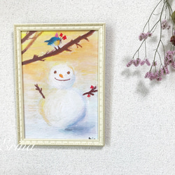 雪だるまさんと小鳥さん　ポスター　 2枚目の画像