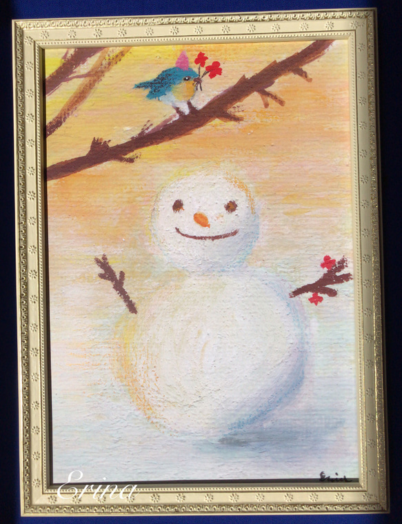 雪だるまさんと小鳥さん　ポスター　 1枚目の画像