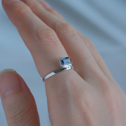 Rectangle ring　ロンドンブルートパーズ　天然石シルバーリング　silver925 5枚目の画像