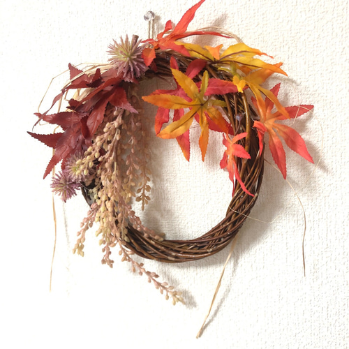 SALE 5%off】秋☆紅葉、アスチルベのナチュラルリース リース Mer  