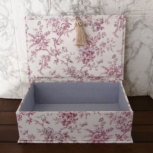 マスクボックス　マスクケース　上品なボックス 薔薇&蝶 4枚目の画像