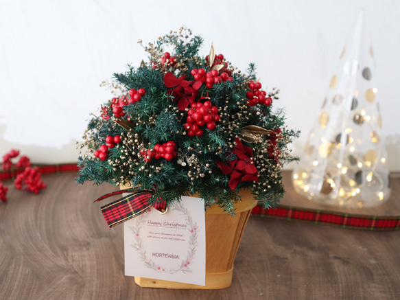 大人気 クリスマスツリー 煌めくゴールド&レッド 3枚目の画像